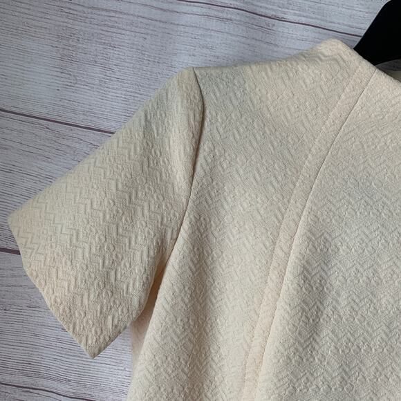 Vintage Styled By Terry Chicago Cream Mod Dress Crimplene Textured 60s - Picture 10 of 15